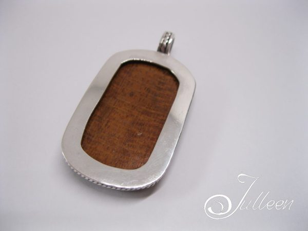 Poker Theme Sterling Silver Wooden Dog Tag - Image 3